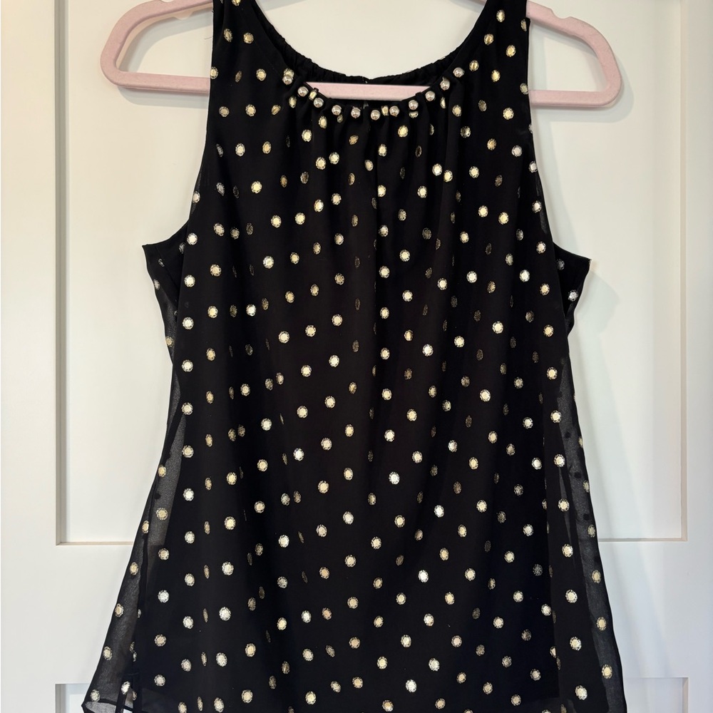 WHBM Black and White Polka Dot Women's Top